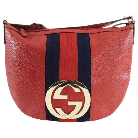 gucci gg red grained leather web stripe blondie bag|Gucci gg handbags.